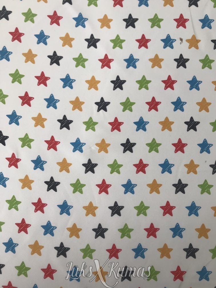 Renkli Yıldız Desenli Kumaş